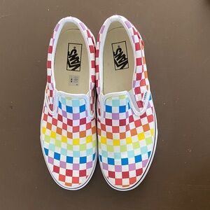Vans Classic Slip-On in Rainbow Checkers Men's 10.5 Women's 12